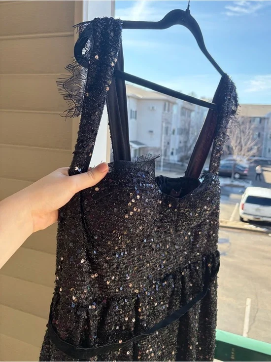 🆕Juliet Roses Black Sequin Midi Dress Size 16 Sparkly Party Lace Glam Dress NWT - Picture 7 of 17